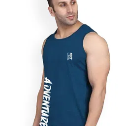 SLOWLORIS Pack Of 2 Printed Gym Innerwear Vests SL26 (WHITE KEEP) (PEACOCK ADV) image 2