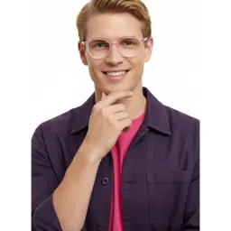 HASHTAG EYEWEAR Unisex Idefend Clear Lens Round Full Rim Eyeglass-Nekcc-1160092-Pnk (49) image 3