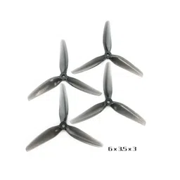 HQProp 6X3.5X3 Light Grey (2CW+2CCW)-Poly Carbonate-POPO Triblade Propeller image 2