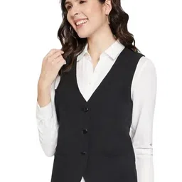 perfect productions WaistCoat,RegularFit WaistCoat,Black WaistCoat,Cotton Blend WaistCoat,Casual WaistCoat,Office Wear WaistCoat,Women WaistCoat,WaistCoat21. image 1
