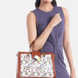 Fabbhue Women's Brown Printed Hand Bag with Detachable Strap-picture-36