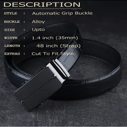 ZORO Men Black PU Belt image 2