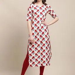 7threads KALINI Women Multicoloured Geometric Striped Flared Sleeves Gotta Patti Summer Sheers Crepe Kurta image 2