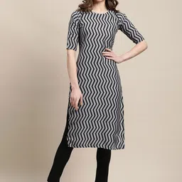 7threads KALINI Women Pack Of 2 Maroon & Grey Ethnic Motifs Printed Summer Sheers Crepe Kurta image 2