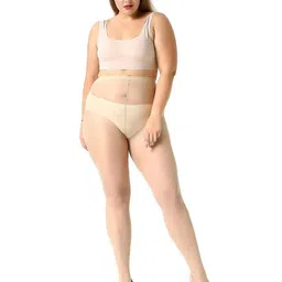 neska moda Women & Girls Premium Plus Size/Over Size Transparent Nylon Grey Panty Hose Stockings (Waist Size: 36 to 46 inches) image 1