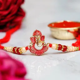 eCraftIndia Gold-Toned & Green Rakhi Gift Set-picture-44