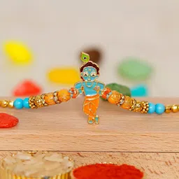 eCraftIndia Multicoloured Krishna Rakhi Gift Set-picture-12
