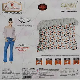 Signature Beige & Grey 2 Pieces Floral Cotton AC Room Single Bed Dohar-image-39