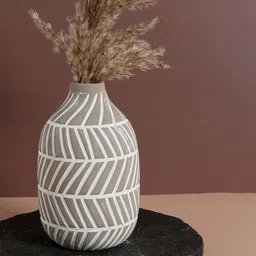 Bonhomie Beige & White Textured Ceramic Vase-picture-17