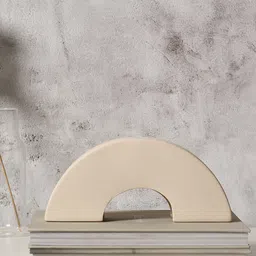 Bonhomie Beige Ceramic Bookend Showpiece-image-6