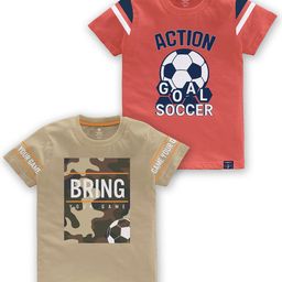 CODEZ Boys Pack Of 2 Typography Printed Round Neck Cotton T-shirt-picture-10