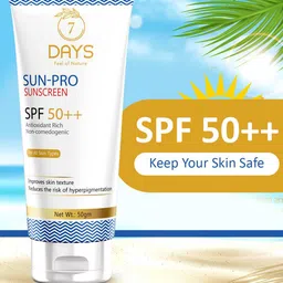 7daysnatural 7 DAYS Feel Of Nature Set Of 2 Sun Pro Multi Vitamin Sunscreen SPF 50 PA++++ - 50g Each image 5