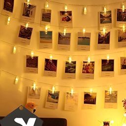 SPARK WORLD White Photo Clip Shape Bulb String Lights-picture-1