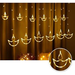 SPARK WORLD Yellow Diya Shaped String Lights-picture-30