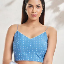 SALWAR STUDIO Printed Cotton Saree Blouse-image-85