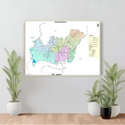 Wallpics White & Green Anand District Map Water Resistant Wall Sticker-picture-39