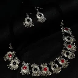 Oxidized Heaven Sterling Silver-Plated Necklace and Earrings-picture-14