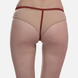 StyFun Self-Design Anti-Microbial Low-Rise Thongs Briefs LS_Net_ThongPanty_Maroon_FS image 4