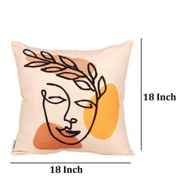 Home Beige & Orange Abstract Square Cushion Covers image 3