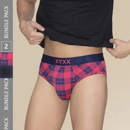XYXX Pack Of 2 Checked Anti Microbial Basic Briefs XYBRF2PCKN745-picture-34