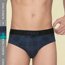 XYXX Pack Of 2 Checked Anti Microbial Cotton Briefs XYBRF2PCKN746-picture-21