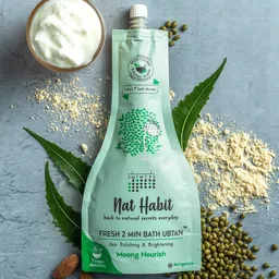 Nat Habit Set Of 2 Fresh 2-Minute Moong Nourish Bath Ubtan 80 g Each image 4