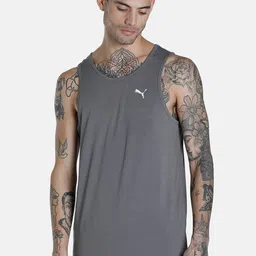 Puma Men Pack Of 2 Grey Solid Cotton Tshirts-image-4