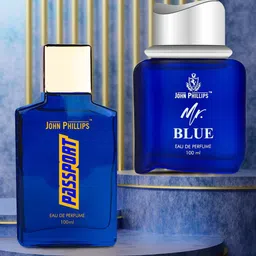 JOHN PHILLIPS Men Luxury Set Of 2 Passport & Mr Blue Eau De Perfume - 100ml Each image 1