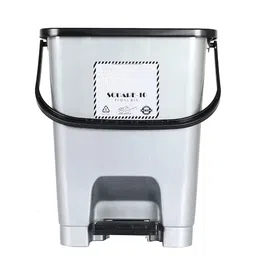 Kuber Industries Grey 2 Pieces Pedal Dustbins - 10 L Each image 5