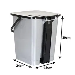 Kuber Industries Grey 2 Pieces Pedal Dustbins - 10 L Each image 2
