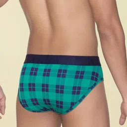 XYXX Pack Of 2 Checked Anti Microbial Basic Briefs XYBRF2PCKN748 image 2