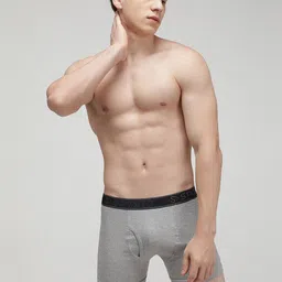 SPORTO Pack Of 3 Cotton Trunks SP-TR-M1030-GM-AM-BLK-XL-3PC image 5