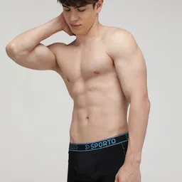 SPORTO Men Pack Of 3 Cotton Trunks SP-TRM1020-BLK-S-3PC image 4