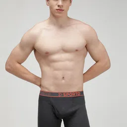 SPORTO Men Pack Of 3 Cotton Trunks SP-TR-M1030-OL-CH-DB-XL-3PC image 5