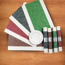 UniKart Blue & White 4 Pieces Printed Table Placemats image 4