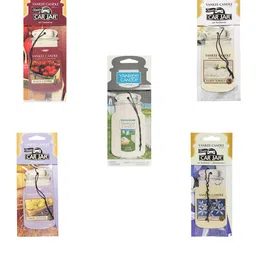 YANKEE CANDLE White & Green 5 Pieces Car Air Freshner Set-picture-30