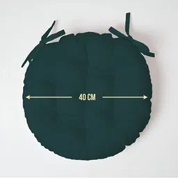 SKANDA FAB Green 2 Pieces Round Shaped Pure Cotton Chair Pads image 3
