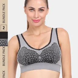 Amour Secret Pack Of 2 Lightly Padded & Non-Wired Seamless Anti Odour Workout Bra-picture-14