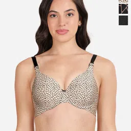 shyaway Pack of 3 Printed Medium Coverage Lightly Padded T-shirt Bra-All Day Comfort image 1