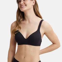 Jockey Wirefree Padded Cotton Full Coverage Lounge Bra with Included Bra Pouch-FE57 image 2