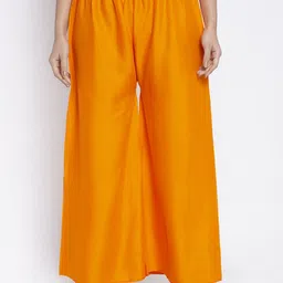 Jinfo Women Orange Flared Ethnic Palazzos-image-50