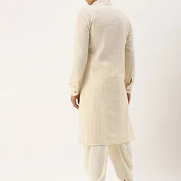 cbazaar Men Floral Embroidered Regular Kurta with Dhoti Pants image 5