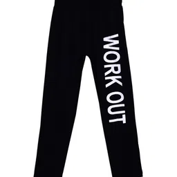 SWEET ANGEL Boys Black & White Workout Printed Straight-Fit Cotton Track Pants-picture-29