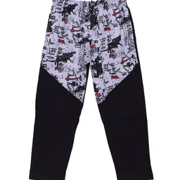 SWEET ANGEL Boys Black Printed Regular-Fit Pure Cotton Track Pants-picture-42