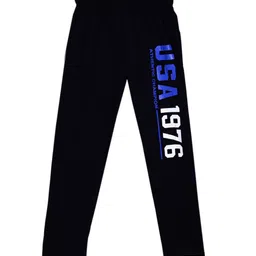 SWEET ANGEL Boys Black Printed Pure Cotton Straight Fit Track Pants-image-35