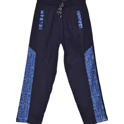 SWEET ANGEL Boys Navy Blue Printed Pure Cotton Track Pants-picture-46