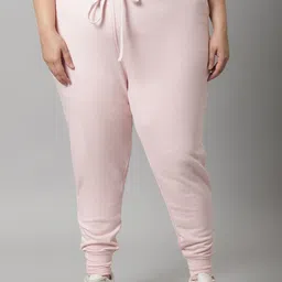 Rute Women Pink Plus Size Cotton Joggers-picture-34