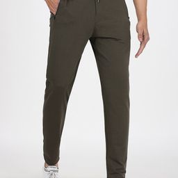 JADE BLUE Slim-Fit Pure Cotton Track Pants-picture-30
