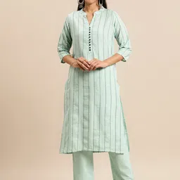 KALINI Printed Pure Cotton Kurta with Trousers-picture-32