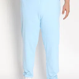 CHKOKKO Plus Men Blue Solid Relaxed-Fit Track Pant-image-59